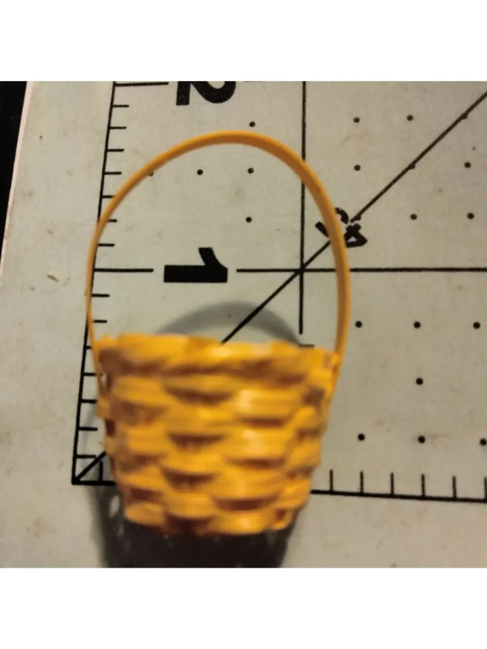 Miniature Woven Basket With Handle 1 inch Dollhouse Easter Lot 2
